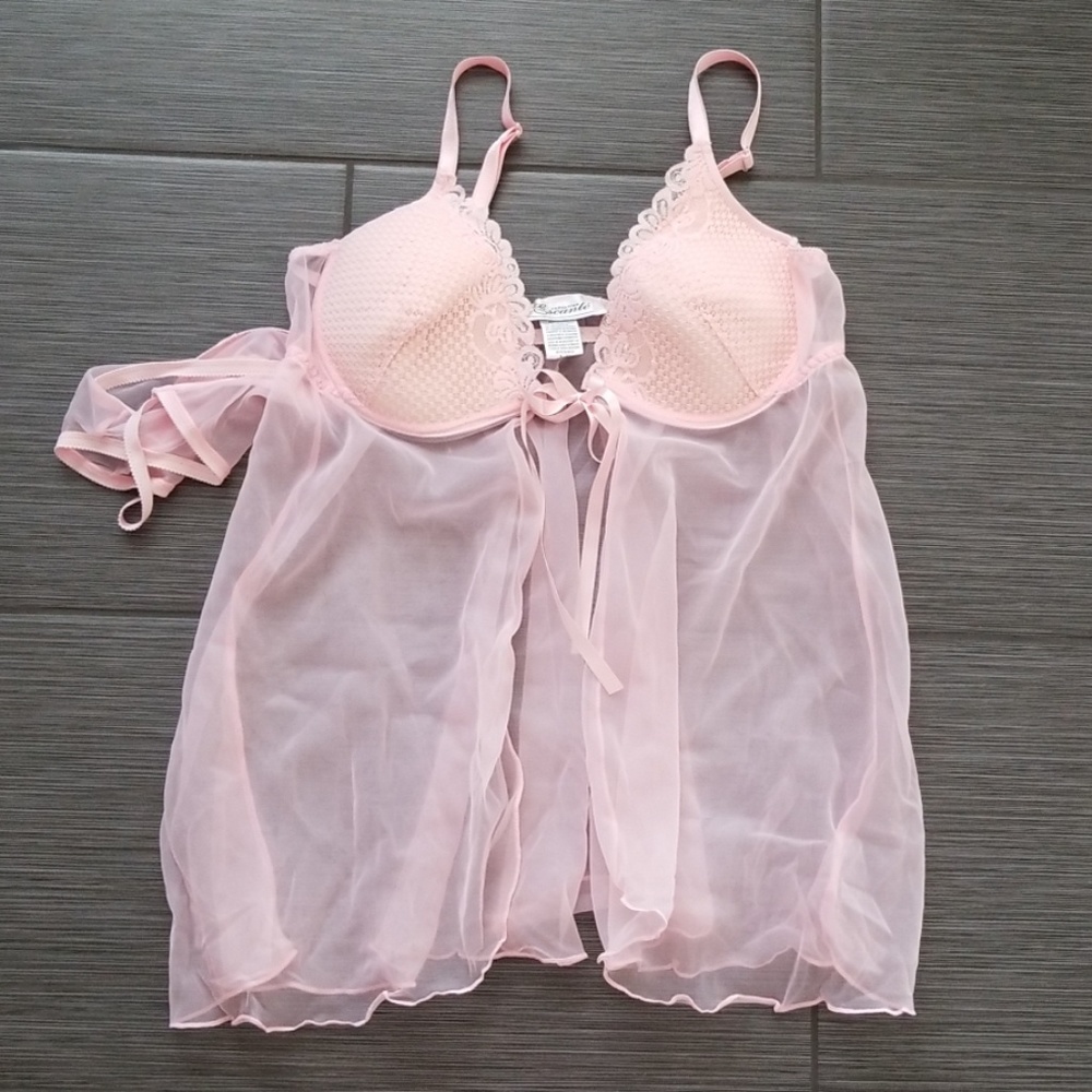 NWOT Pink Nighty With Matching Panties